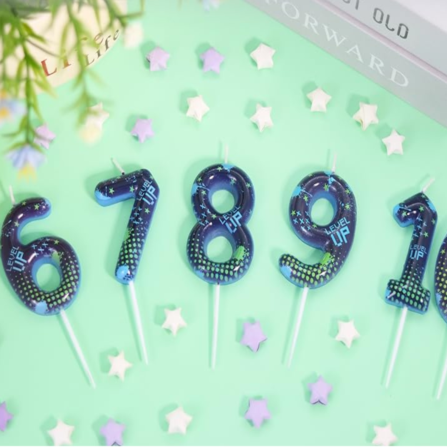 Candle Supplies Video - Blue Game Boy 0-9 Birthday Candles,