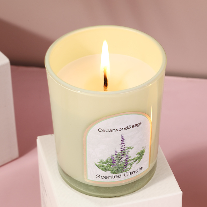 Wood cover colored glass scent - Candle Souvenir 评论和价格