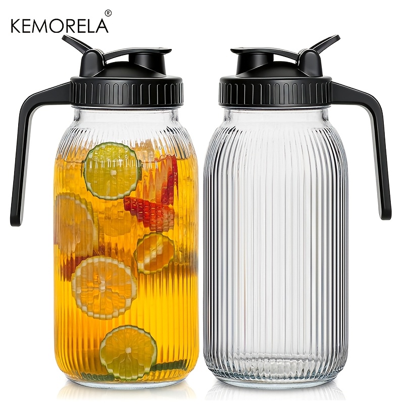 2PCS Glass Mason Jar Pitcher L - Pour Spout Pitcher 评论和价格